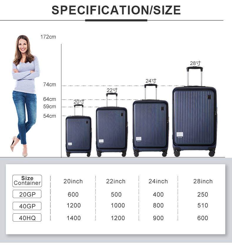 Beba juu ya Mizigo Hardside Spinner Suitcase _03