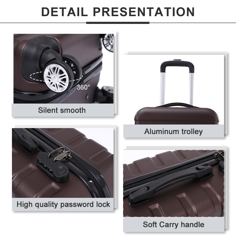 Luggage 3 Piece Sets ABS Spinner Suitcase_08