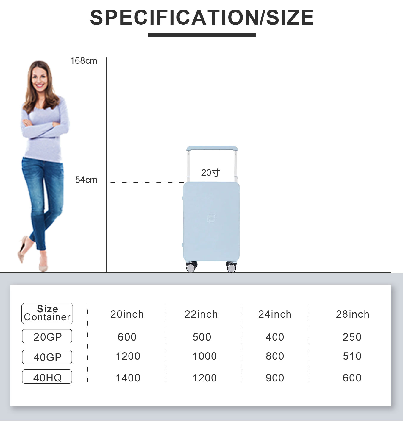 PC Injection boarding suitcase 20inch luggage_03