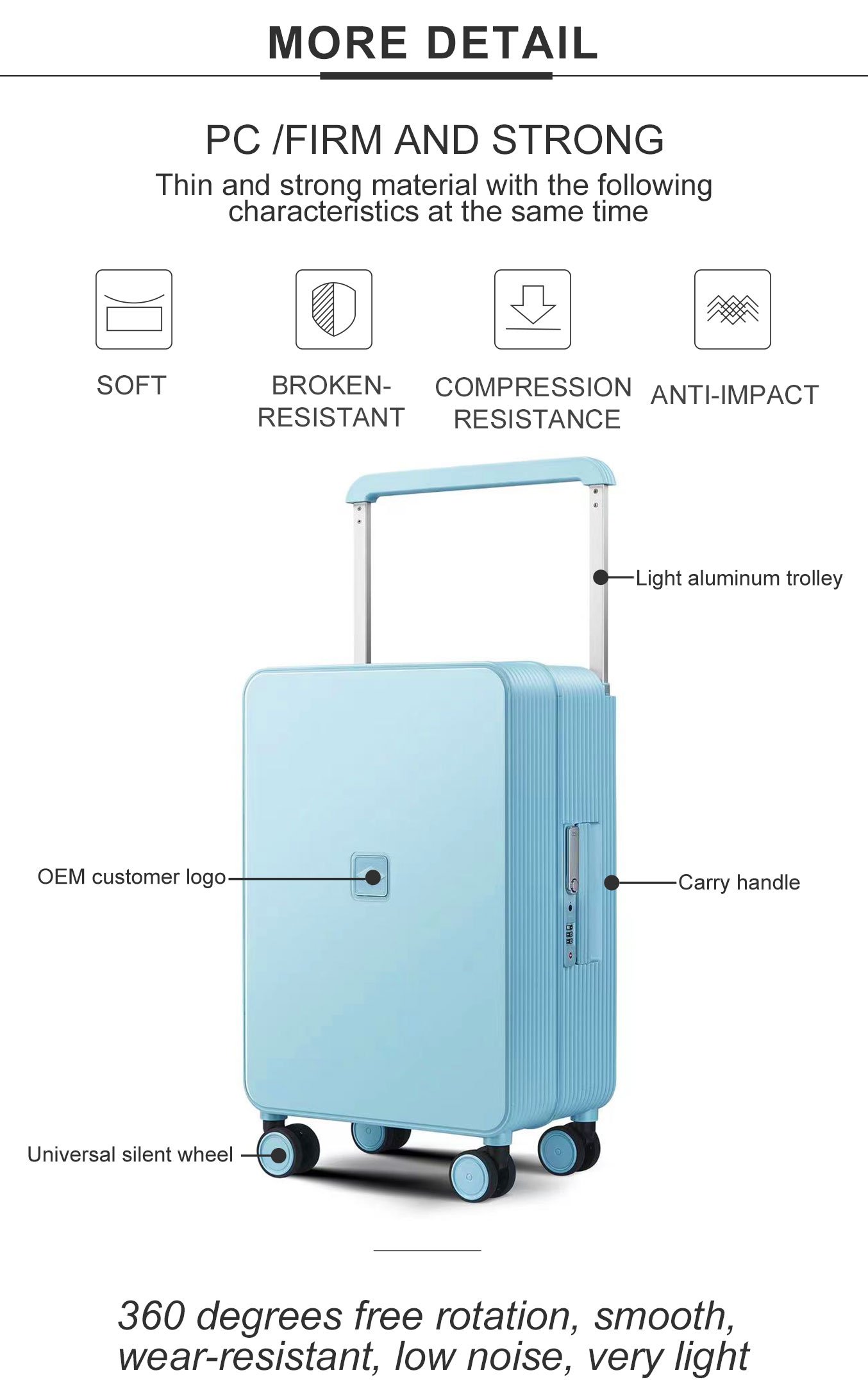 PC Injection интернат ҷомадон 20inch luggage_04